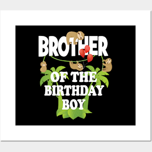 Brother Of The Birthday Boy Sloth Kid B-Day Party graphic Posters and Art